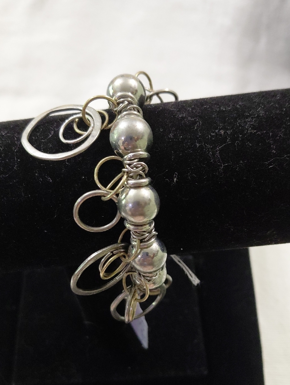 Silver-Tone Bead & Loop Charm Bracelet - Women's Jewelry